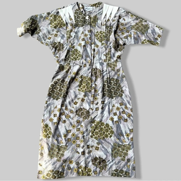 Vintage  Willy’s Influence 80s Western Style Dolman Sleeve Midi Dress - Picture 4 of 16